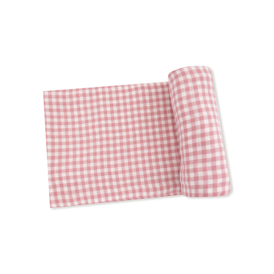 Swaddle Blanket (Rose Pink Plaid)