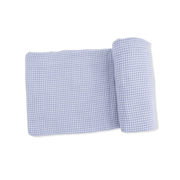Swaddle Blanket (Micro Gingham Blue Blizzard)