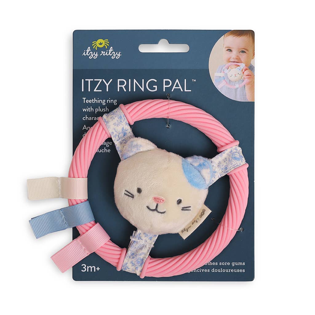 Teething Ring with Plush Character (Pink Kitty)