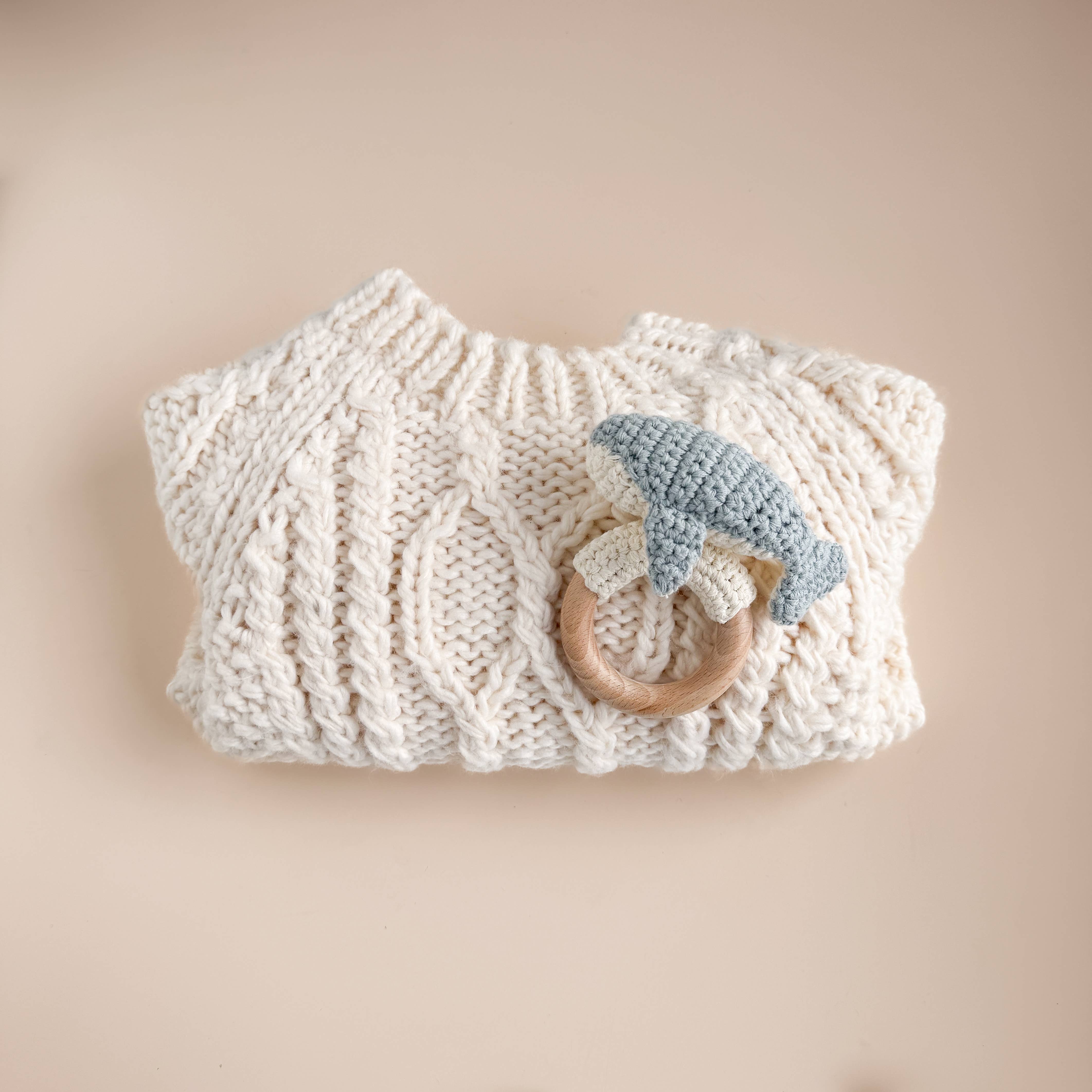 Teether Crochet Rattle (Whale)