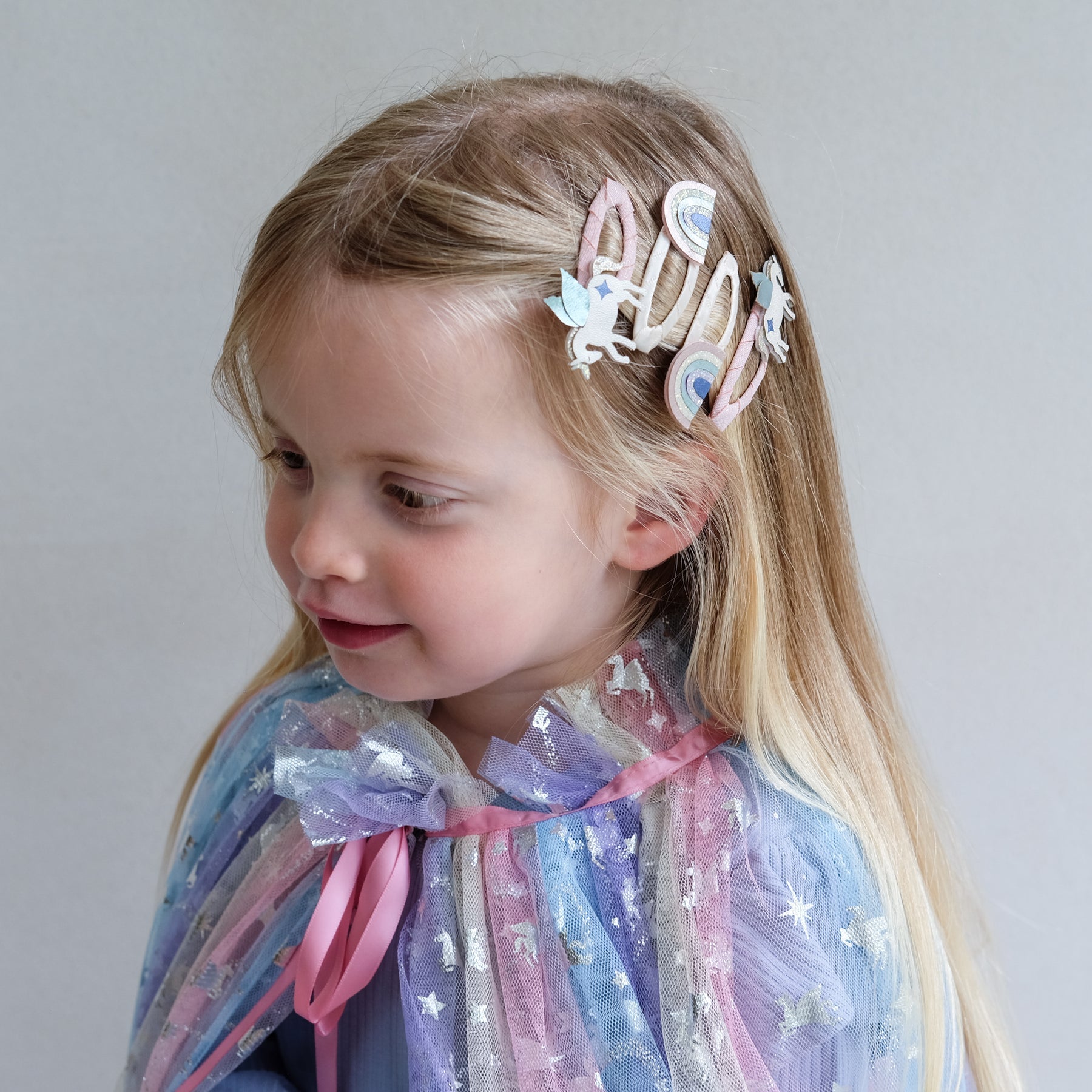 Winged Unicorn & Rainbow Clic Clacs (Pink Multi)