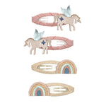 Winged Unicorn & Rainbow Clic Clacs (Pink Multi)