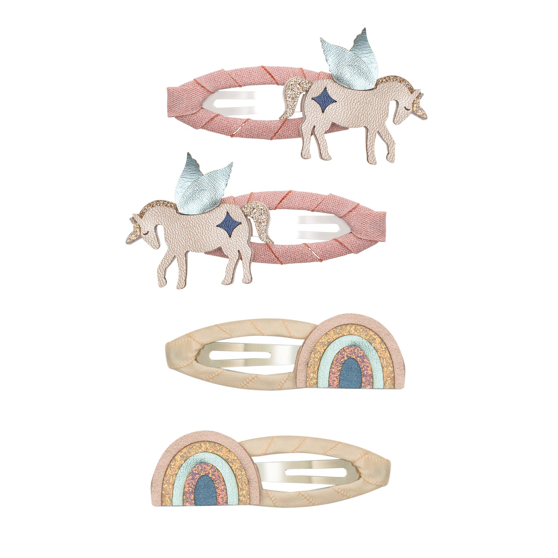 Winged Unicorn & Rainbow Clic Clacs (Pink Multi)