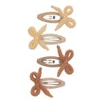 Granny Knitted Bow Clic Clacs (Neutral)