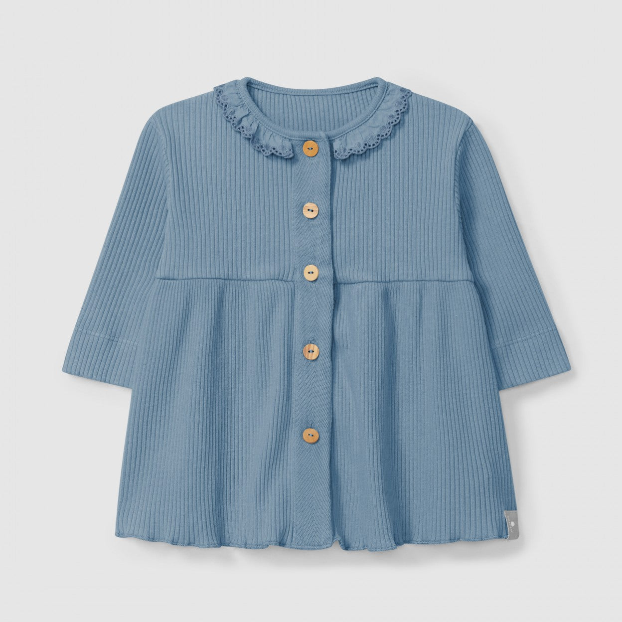Ribbed Dress w/Ruffle Collar (English Blue)