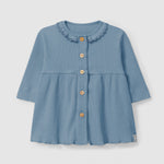 Ribbed Dress w/Ruffle Collar (English Blue)