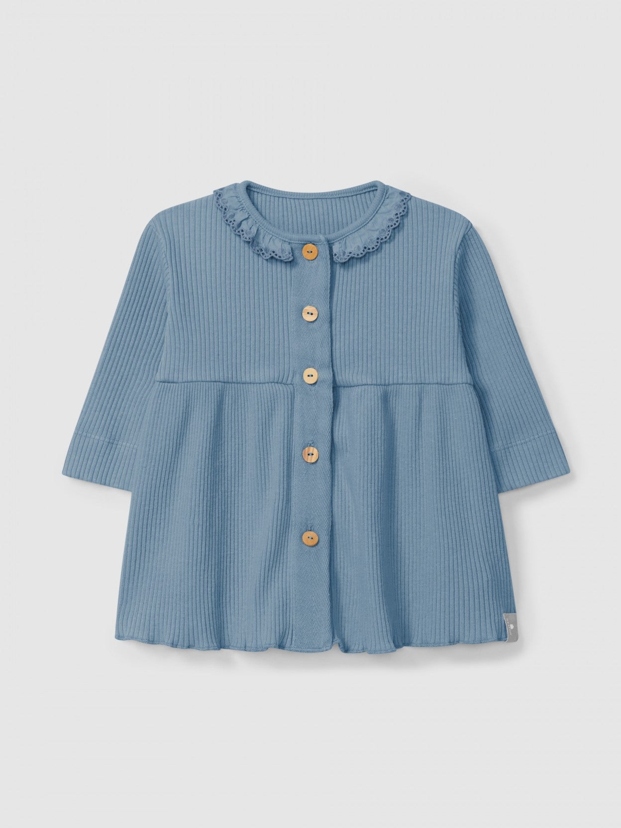 Ribbed Dress w/Ruffle Collar (English Blue)