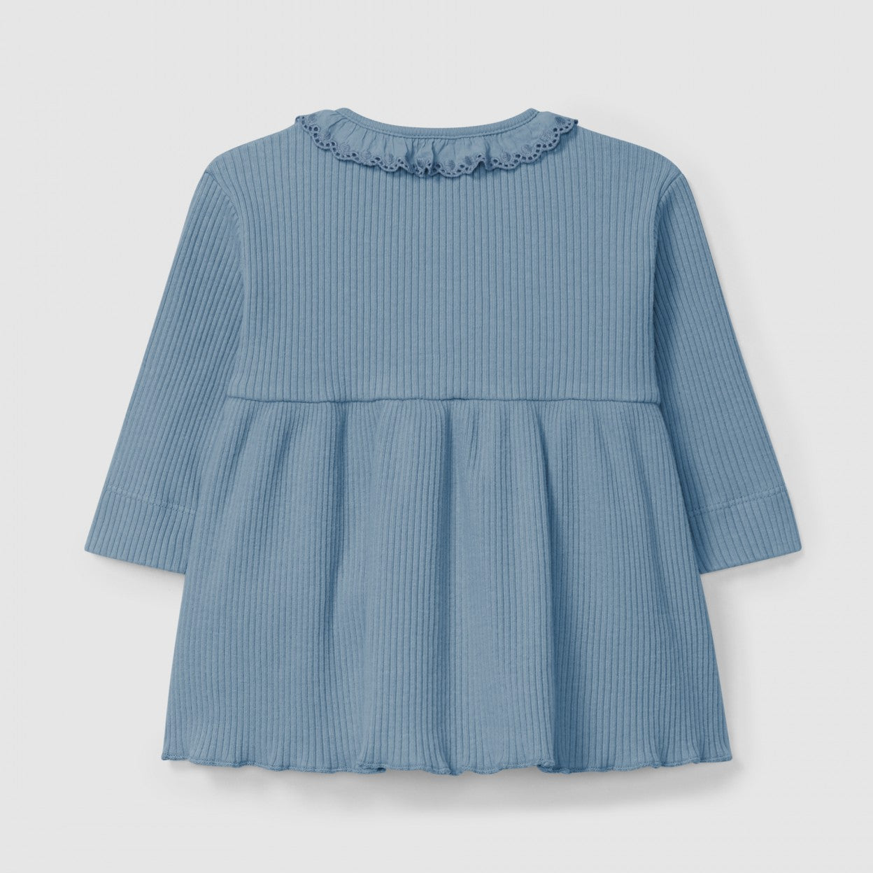 Ribbed Dress w/Ruffle Collar (English Blue)