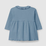 Ribbed Dress w/Ruffle Collar (English Blue)