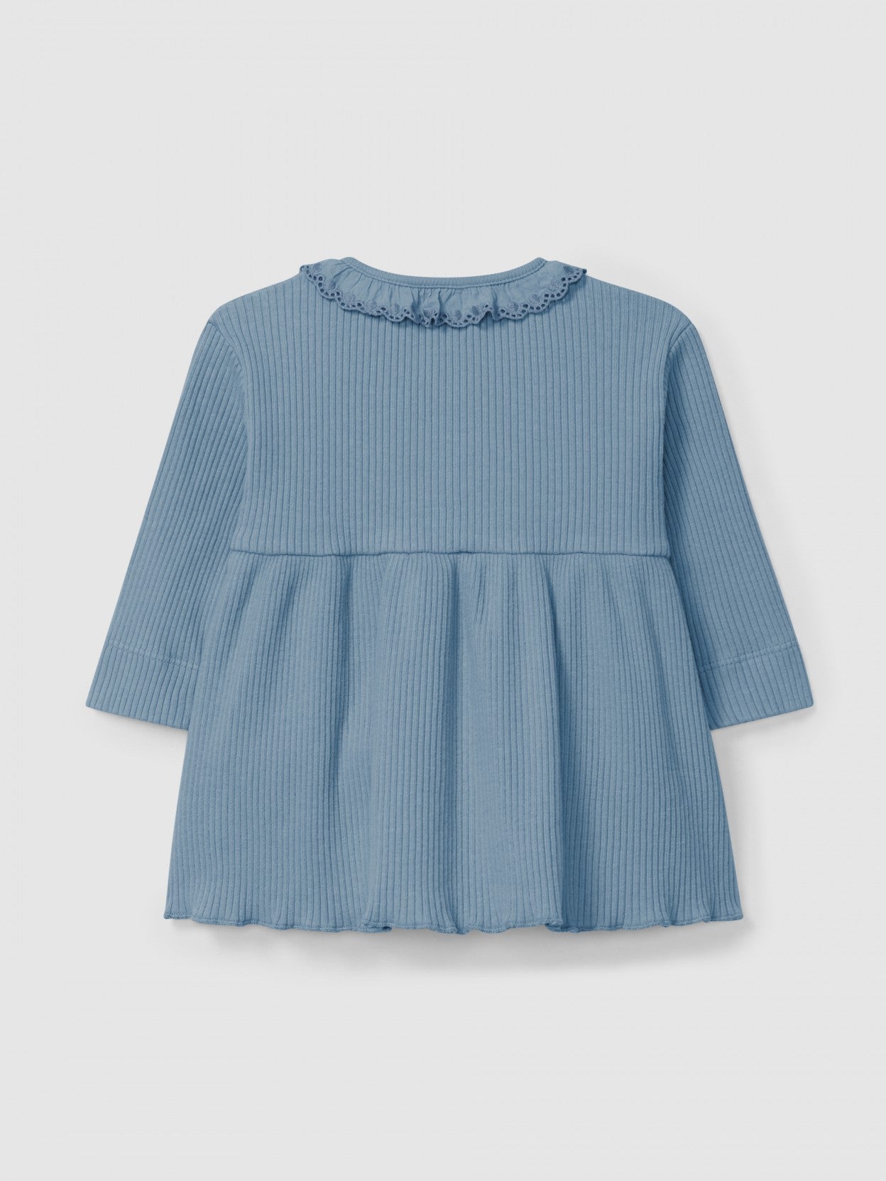 Ribbed Dress w/Ruffle Collar (English Blue)