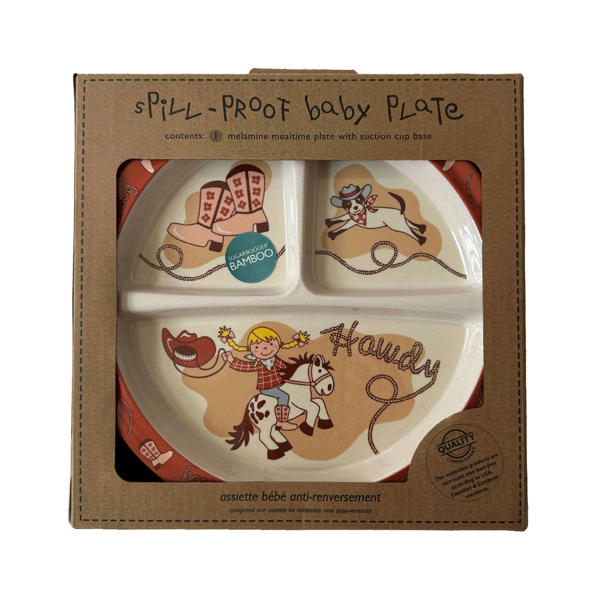 Divided Suction Plate (Howdy Cowgirl)