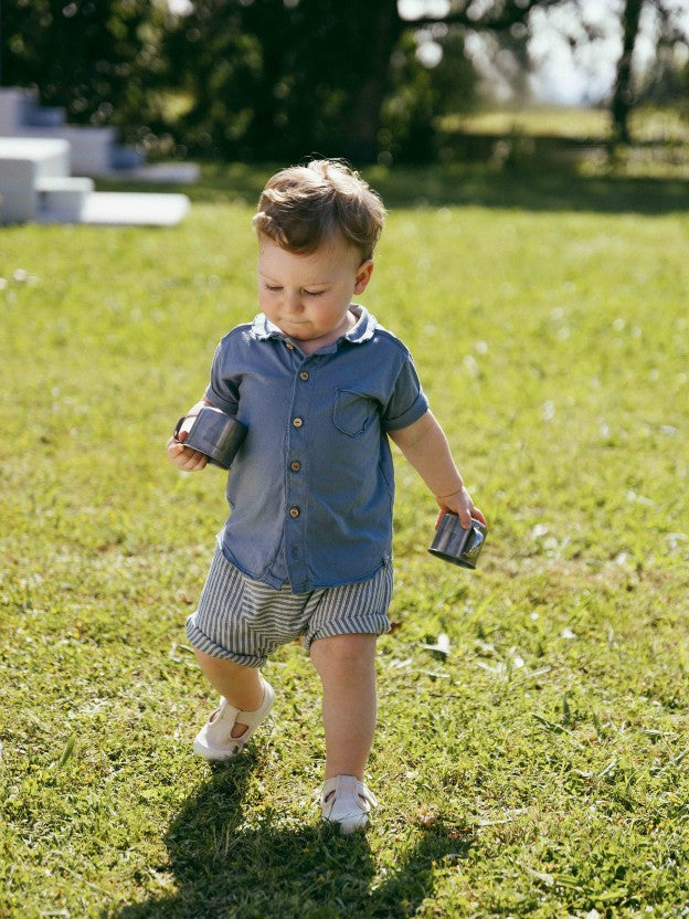 Indigo Stripe Shorts