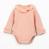 Long-sleeve Bodysuit with Collar Detail (Salmon)