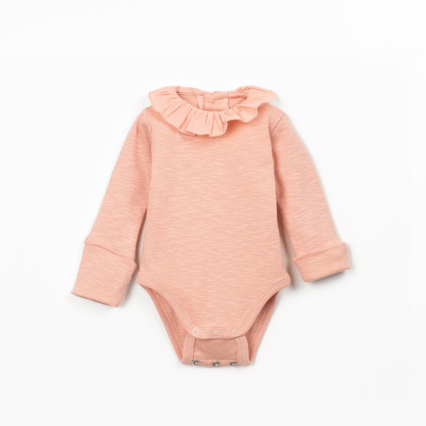 Long-sleeve Bodysuit with Collar Detail (Salmon)