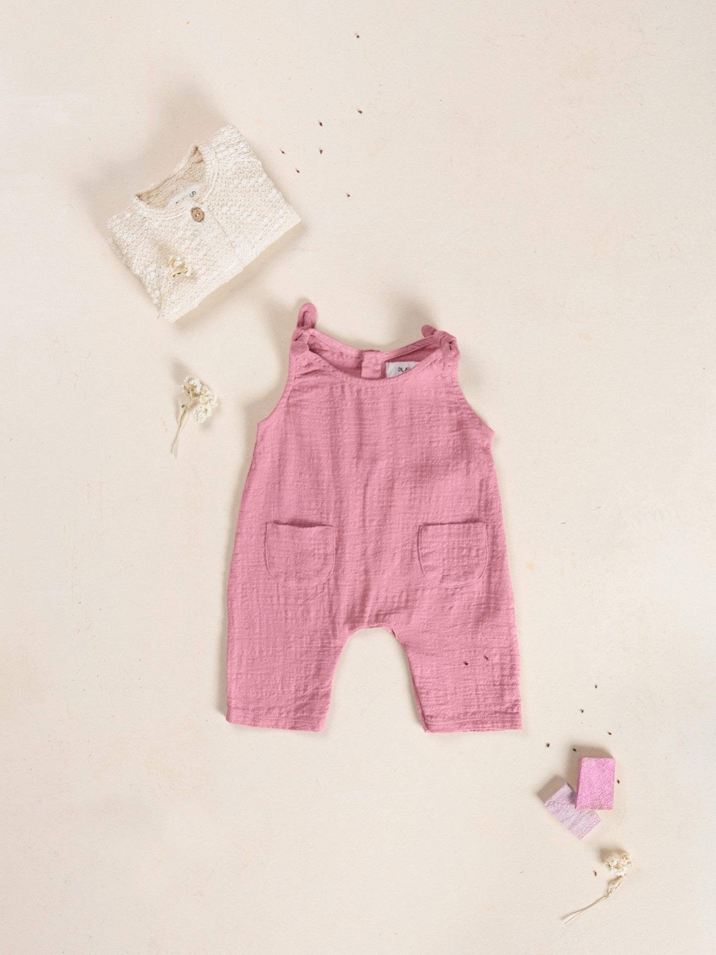 Organic Cotton Jumpsuit (Dark Pink)