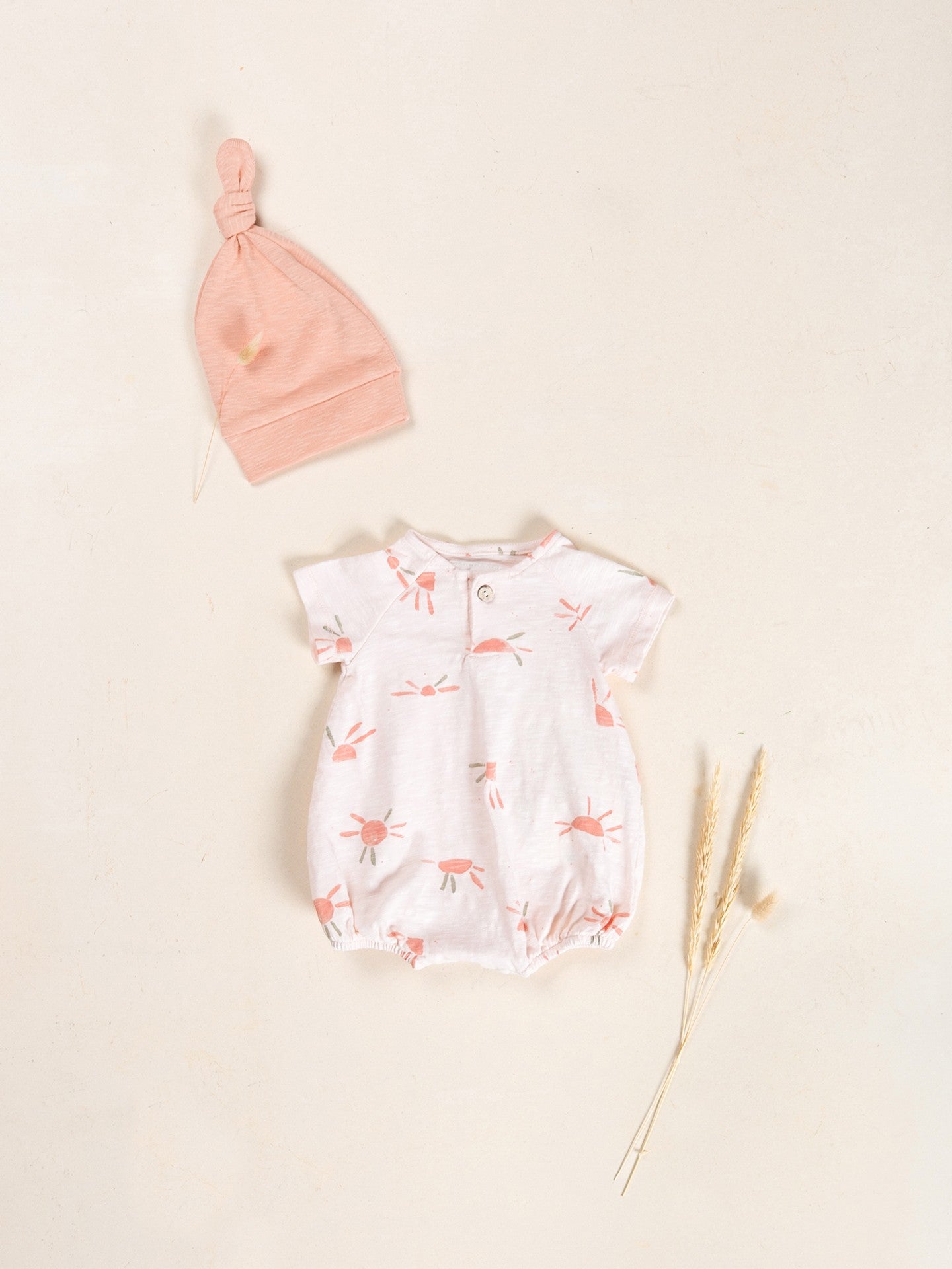 Printed Baby Bubble (Light Pink Suns)