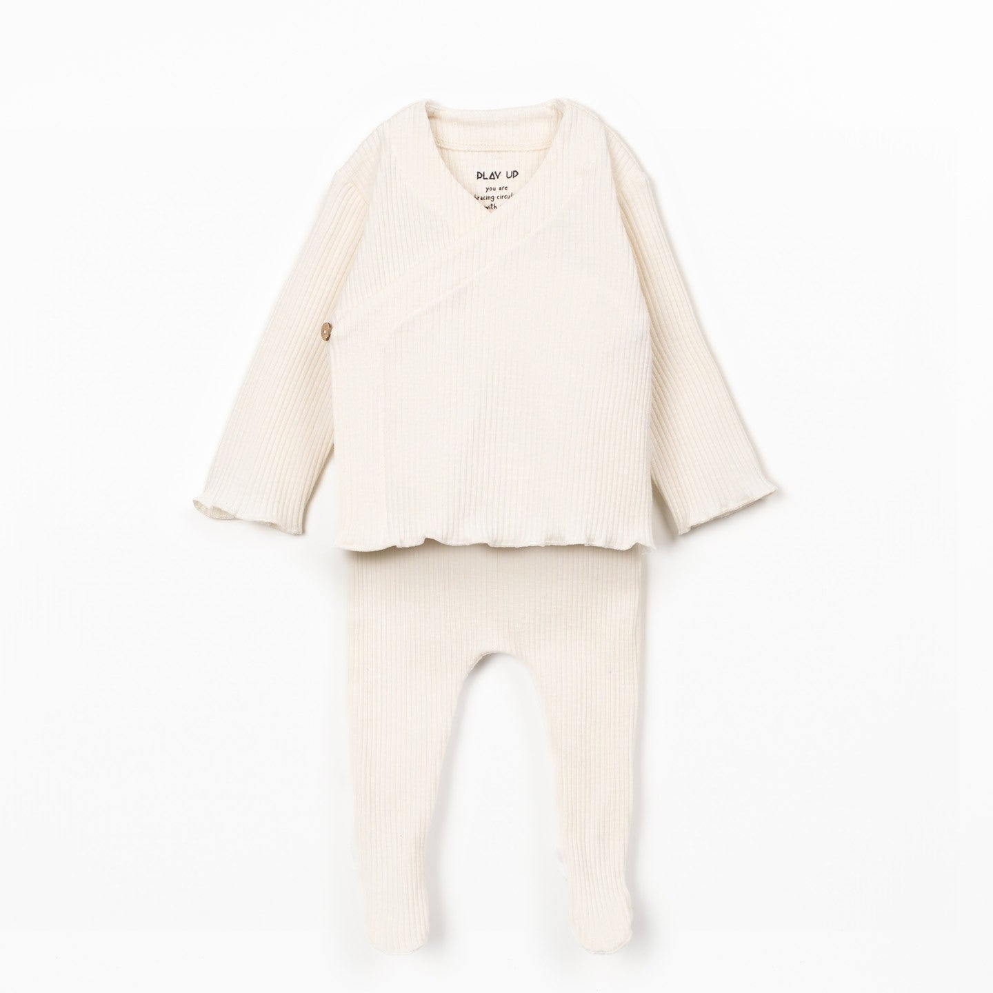 Kimono Ribbed Newborn Set (Ecru)