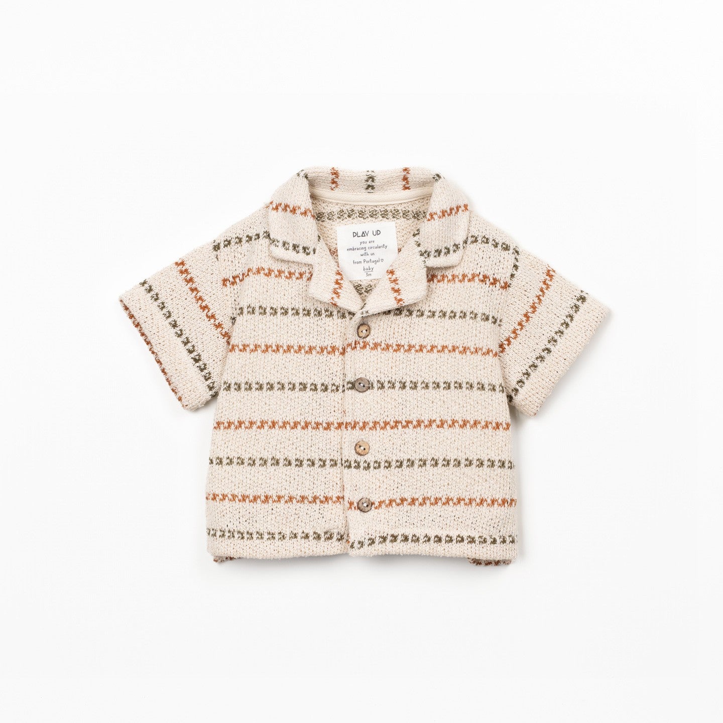 Striped Knit Collared Shirt