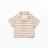 Striped Knit Collared Shirt