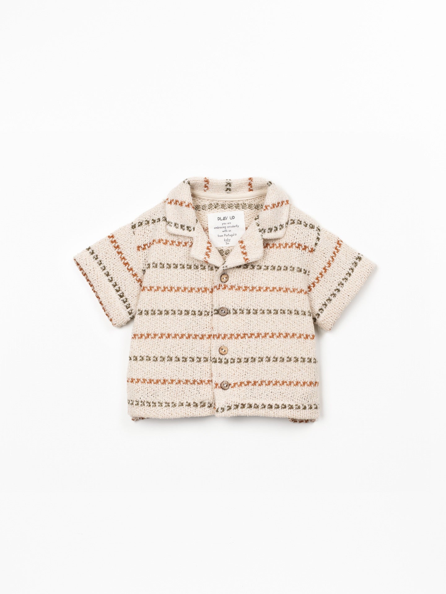Striped Knit Collared Shirt