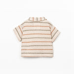 Striped Knit Collared Shirt