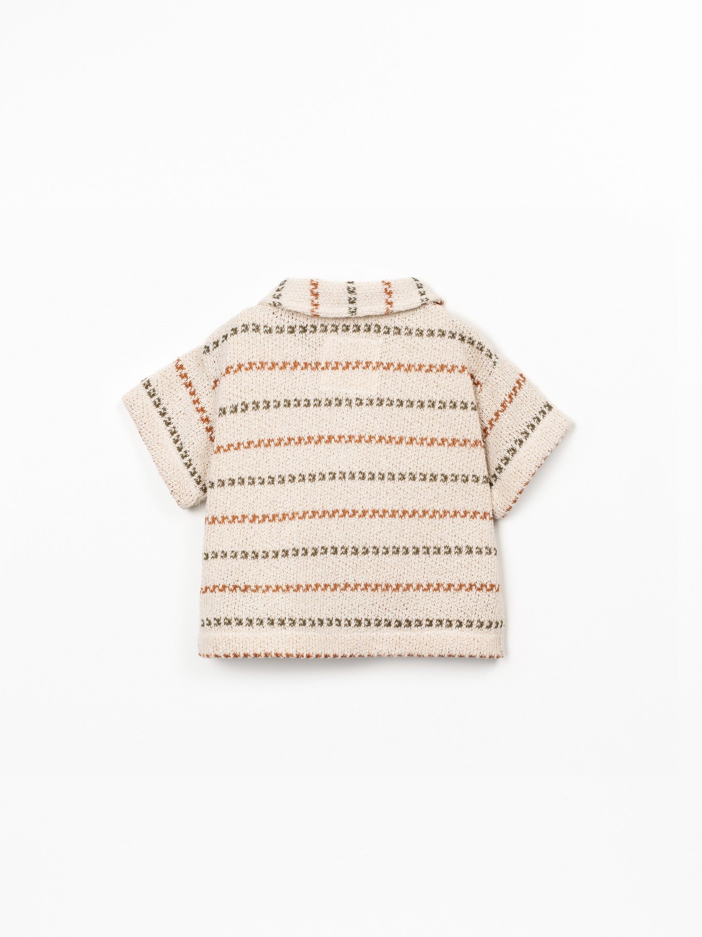 Striped Knit Collared Shirt