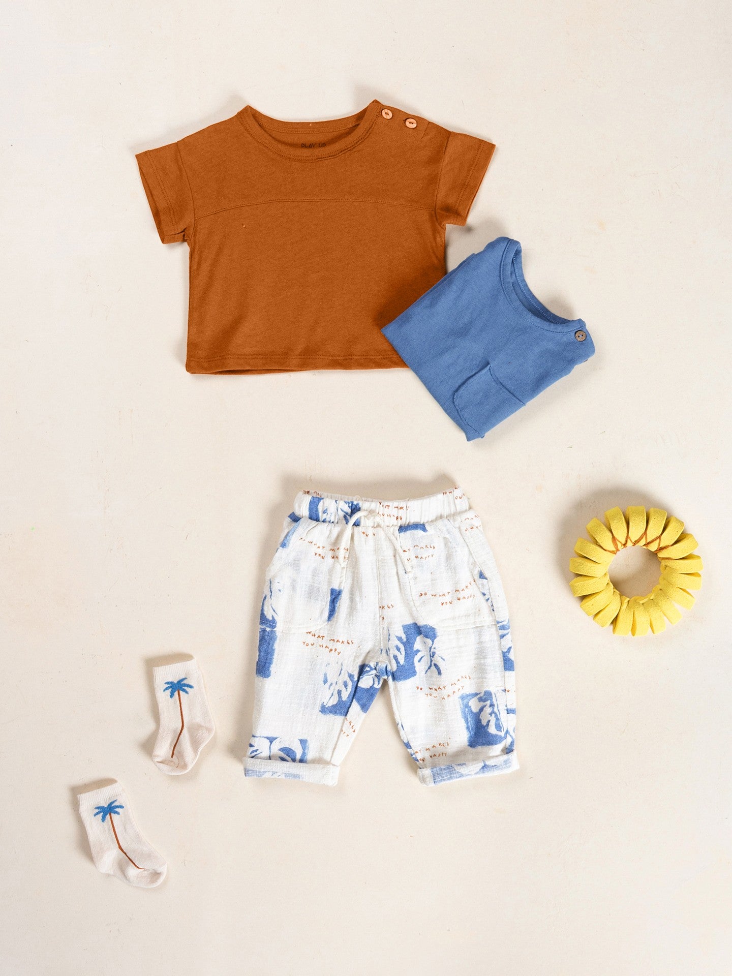 Monstera Print Organic Cotton Trousers
