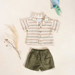 Linen Drawstring Shorts (Dark Green)