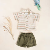 Linen Drawstring Shorts (Dark Green)