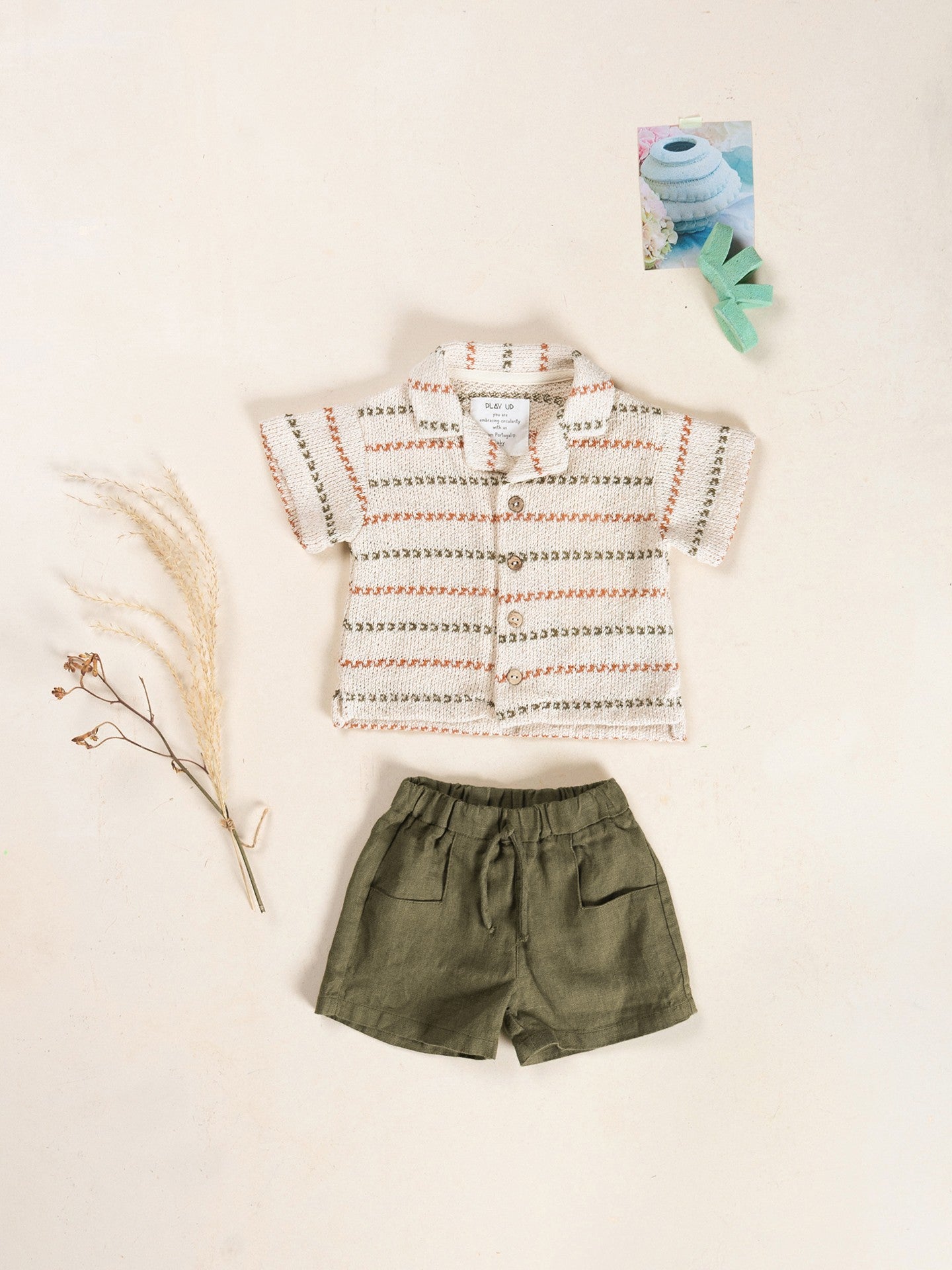 Linen Drawstring Shorts (Dark Green)