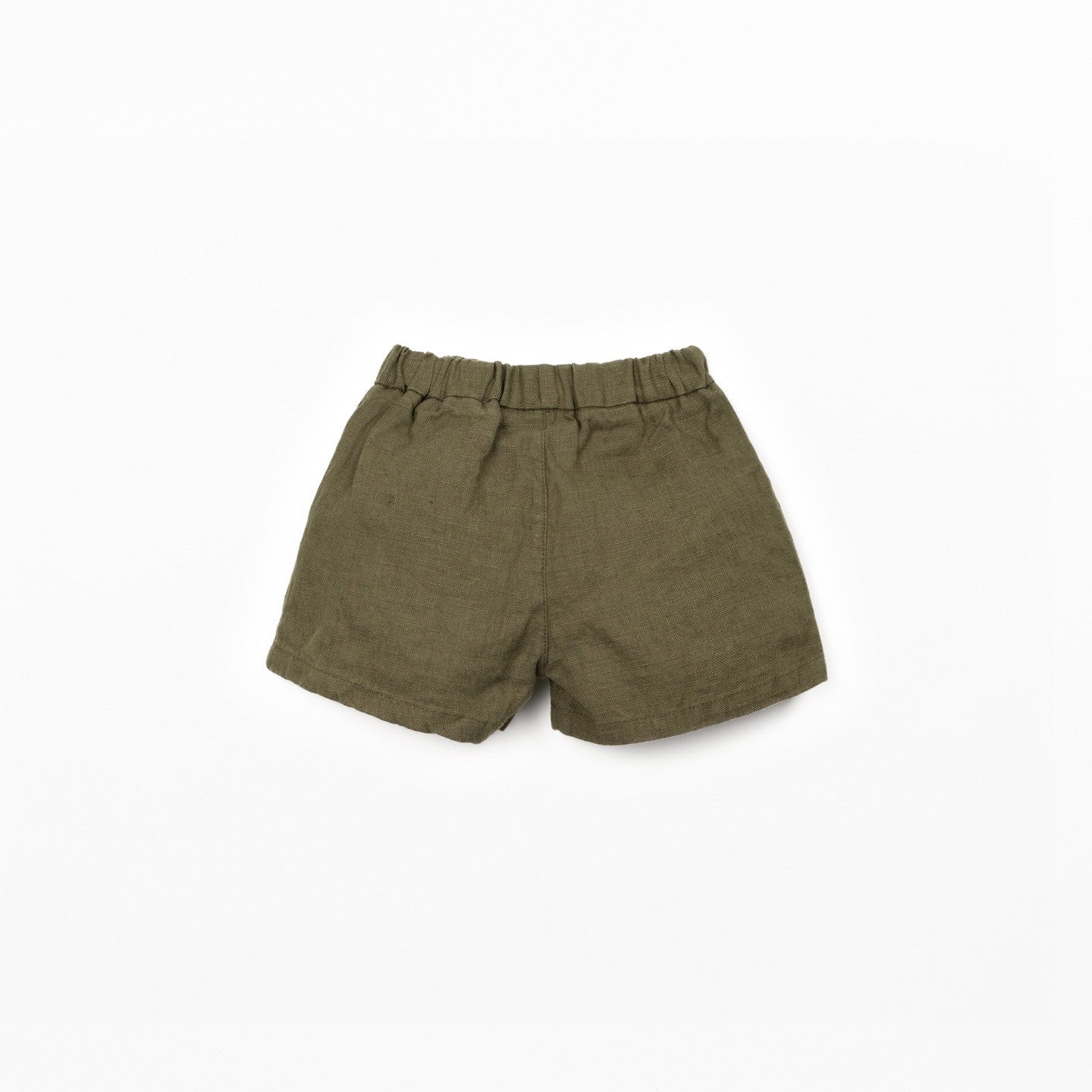 Linen Drawstring Shorts (Dark Green)