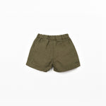 Linen Drawstring Shorts (Dark Green)