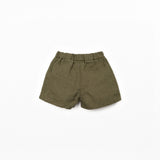 Linen Drawstring Shorts (Dark Green)