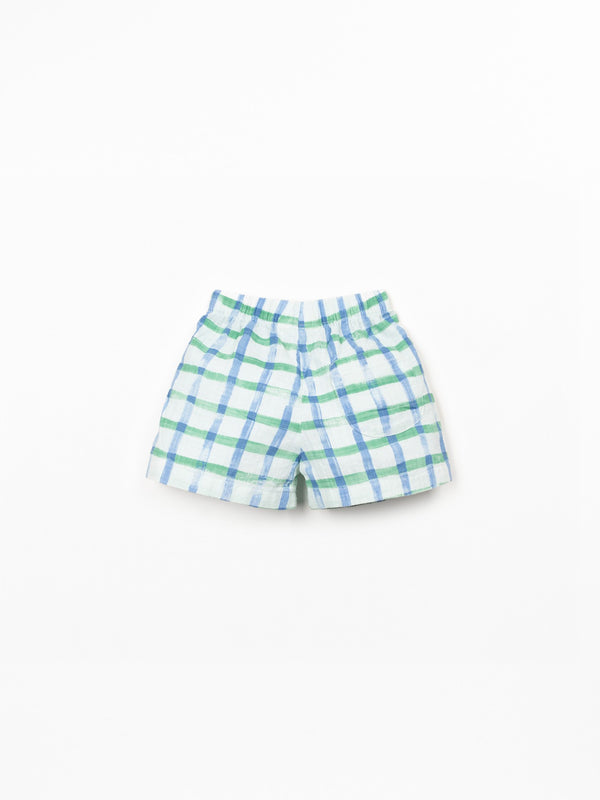 Woven Windowpane Shorts (Light Blue)