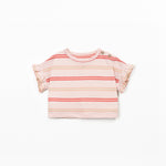 Ruffle T-Shirt (Salmon Stripe)