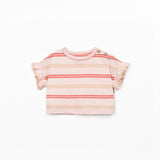 Ruffle T-Shirt (Salmon Stripe)
