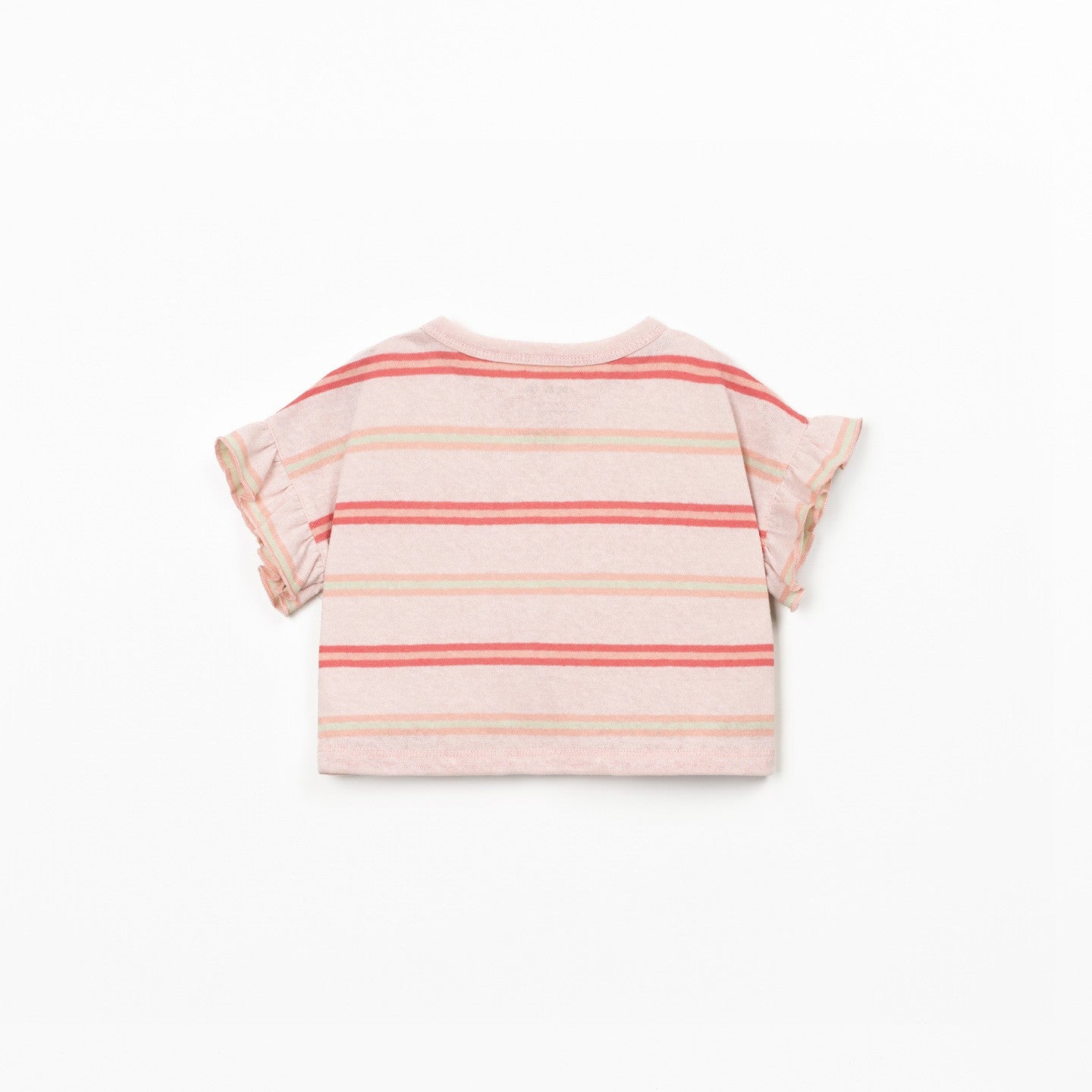 Ruffle T-Shirt (Salmon Stripe)