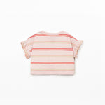 Ruffle T-Shirt (Salmon Stripe)