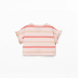 Ruffle T-Shirt (Salmon Stripe)