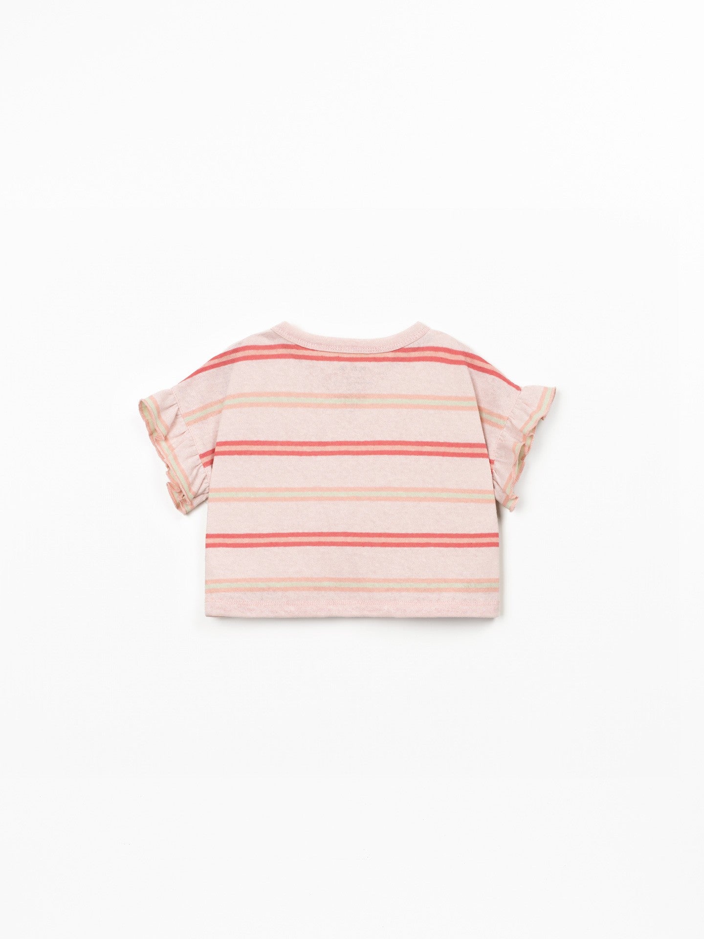Ruffle T-Shirt (Salmon Stripe)