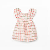 Printed Windowpane Dress (Light Pink)