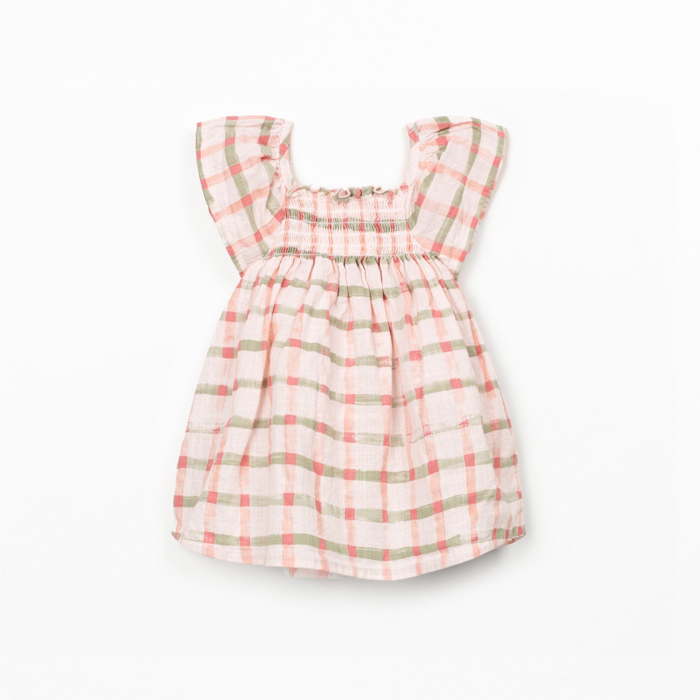 Printed Windowpane Dress (Light Pink)