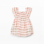 Printed Windowpane Dress (Light Pink)