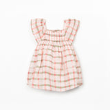 Printed Windowpane Dress (Light Pink)