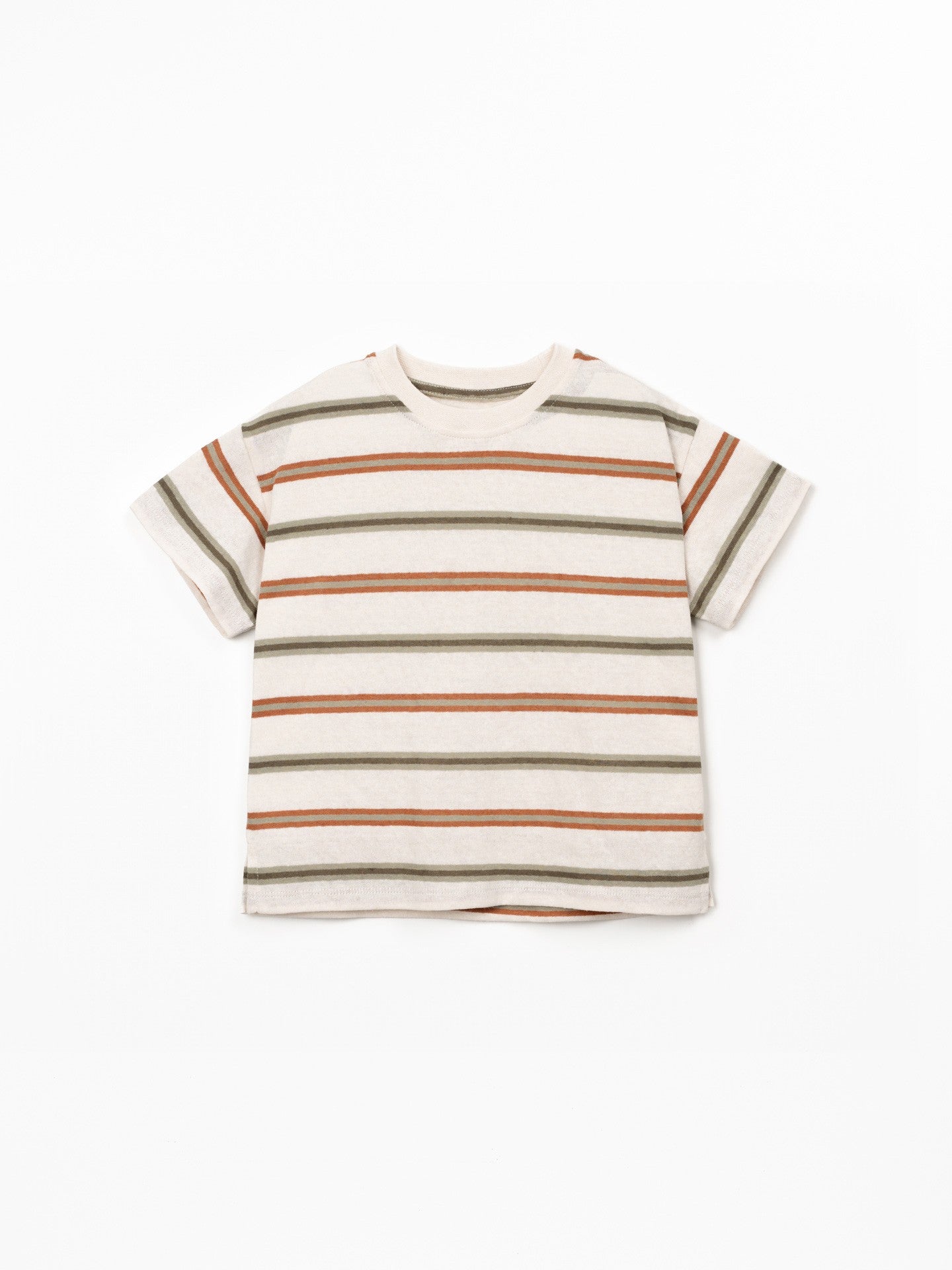 Boys Striped Jersey T-Shirt (Earth Tones)