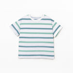 Boys Striped Jersey T-Shirt (Ocean Tones)