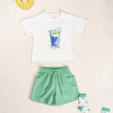 Boys Woven Drawstring Shorts (Mint Green)