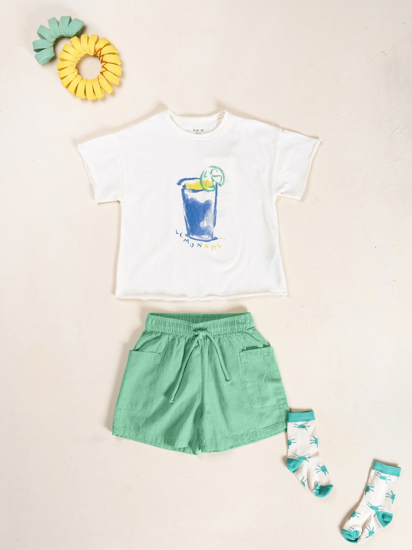 Boys Woven Drawstring Shorts (Mint Green)