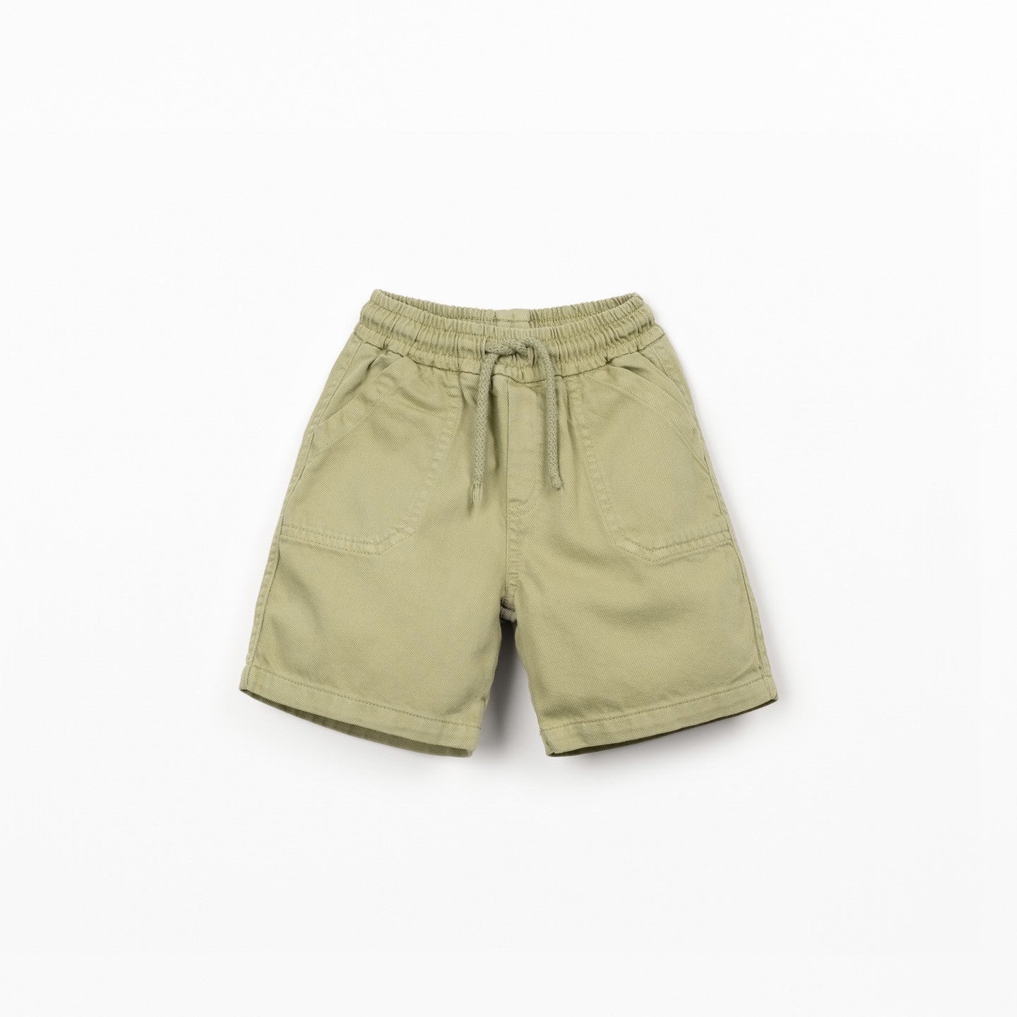 Boys Twill Drawstring Shorts (Khaki Green)