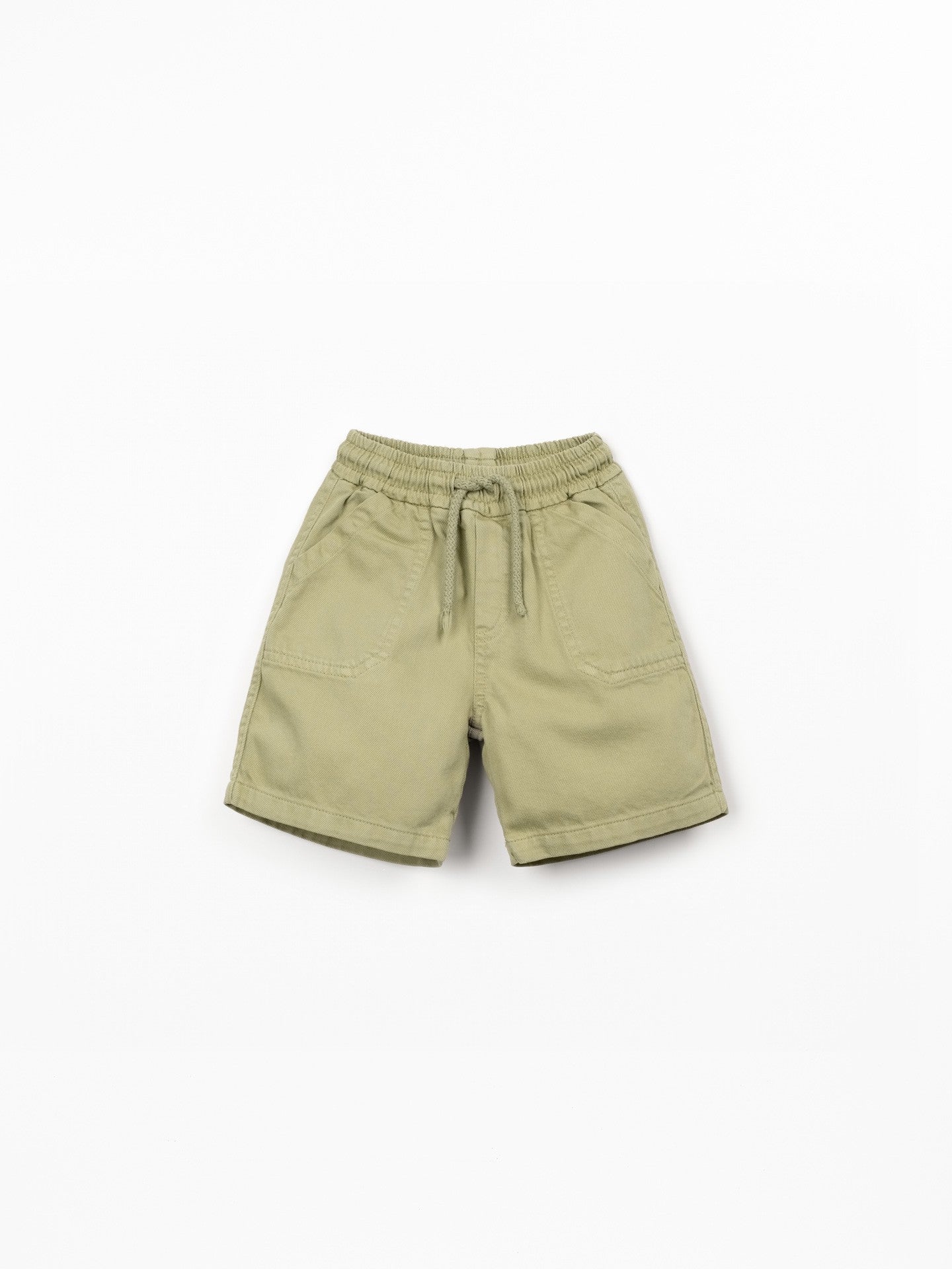 Boys Twill Drawstring Shorts (Khaki Green)